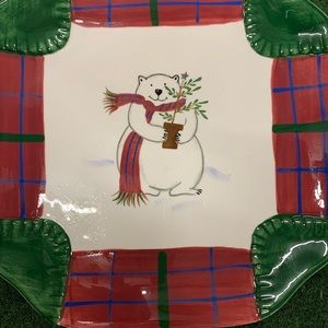 Pfaltzgraff Christmas Bear Plates, set of four.
